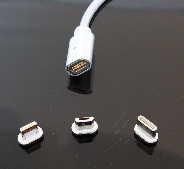 Кабель USB магнитный 3в1 усиленный SiPL серебритсый Кабель USB магнитный 3в1 усиленный SiPL серебритсый