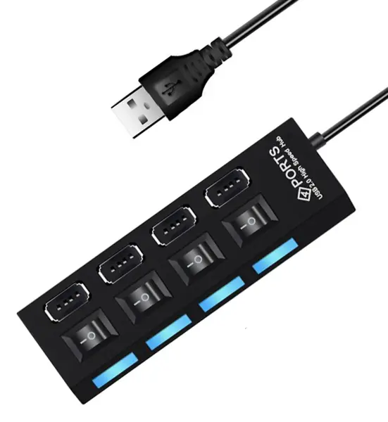 Скоростной разветвитель USB хаб Hub 4 порта с переключателями SIPL Скоростной разветвитель USB хаб Hub 4 порта с переключателями SIPL