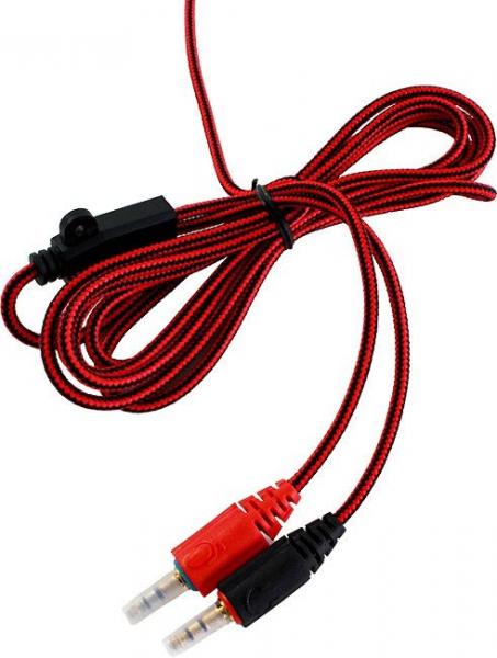 Игровые наушники с микрофоном,с усиленным кабелем SiPL Red Игровые наушники с микрофоном,с усиленным кабелем SiPL Red