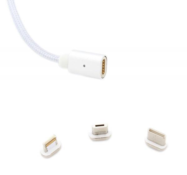 Кабель USB магнитный 3в1 усиленный SiPL серебритсый Кабель USB магнитный 3в1 усиленный SiPL серебритсый