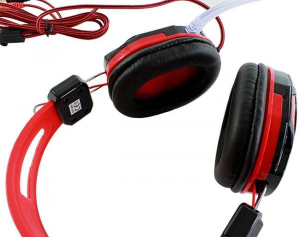 Игровые наушники с микрофоном,с усиленным кабелем SiPL Red Игровые наушники с микрофоном,с усиленным кабелем SiPL Red